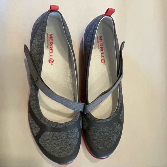Merrell Shoes Gray Ceylon Mary-Jane Comfort Monument/Red Women's Size 8.5 - Picture 1 of 5